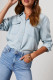 Casual Simplicity Solid Patchwork Turndown Collar Tops