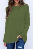 Casual Simplicity Solid O Neck Tops