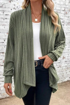 Casual Solid Asymmetrical Cardigan Collar Outerwear