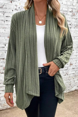 Casual Solid Asymmetrical Cardigan Collar Outerwear