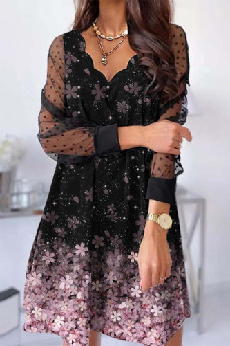 Sweet Elegant Floral Lace V Neck A Line Dresses
