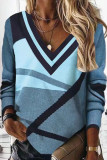 Casual Geometric Printing V Neck Tops