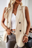 British Style Simplicity Solid Pocket Buttons Turn-back Collar Tops