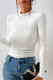 Casual Simplicity Solid Hollowed Out Half A Turtleneck Tops