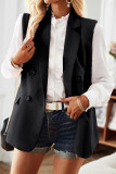 British Style Simplicity Solid Pocket Buttons Turn-back Collar Tops