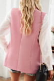 British Style Simplicity Solid Pocket Buttons Turn-back Collar Tops