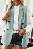 British Style Simplicity Solid Pocket Buttons Turn-back Collar Tops