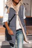 Casual Solid Patchwork Hooded Collar Tops