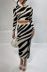 Celebrities Elegant Geometric Patchwork Turtleneck Long Sleeve Two Pieces