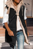 Casual Solid Patchwork Hooded Collar Tops