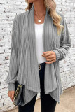Casual Solid Asymmetrical Cardigan Collar Outerwear