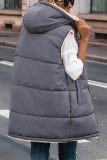 Casual Solid Patchwork Hooded Collar Tops
