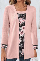 Sweet Elegant Floral Patchwork Square Collar Tops