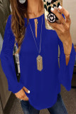 Elegant Solid Lace O Neck Tops