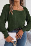 Casual Simplicity Solid Patchwork Square Collar Tops