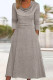 Casual Simplicity Solid Pocket Buttons Scarf Collar A Line Dresses