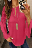 Elegant Solid Lace O Neck Tops