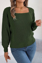 Casual Simplicity Solid Patchwork Square Collar Tops
