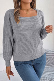 Casual Simplicity Solid Patchwork Square Collar Tops