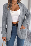 Casual Solid Pocket Cardigan Collar Outerwear