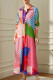 Casual Vacation Geometric Printing Turndown Collar Shirt Dress Dresses