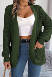 Casual Solid Pocket Cardigan Collar Outerwear