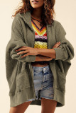 Casual Plaid Pocket Hooded Collar Outerwear