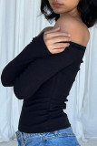 Sexy Simplicity Solid With Bow Off the Shoulder Tops