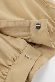 Street Solid Pocket Loose High Waist Type A Solid Color Bottoms(No Belt)