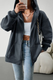 Casual Solid Pocket Hooded Collar Tops
