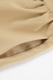 Street Solid Pocket Loose High Waist Type A Solid Color Bottoms(No Belt)
