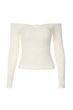 Sexy Simplicity Solid With Bow Off the Shoulder Tops