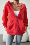 Casual Solid Pocket Hooded Collar Tops