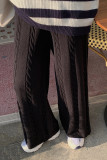 Casual Simplicity Solid Patchwork Loose Wide Leg Solid Color Bottoms