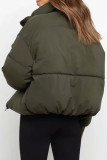 Casual Solid Pocket Zipper Mandarin Collar Outerwear