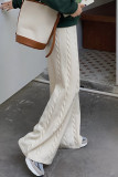 Casual Simplicity Solid Patchwork Loose Wide Leg Solid Color Bottoms