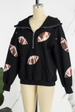 Casual Solid Pocket Patch Hooded Collar Tops