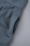 Casual Street Solid Patchwork Pocket Loose Low Waist Wide Leg Solid Color Bottoms