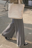 Casual Simplicity Solid Patchwork Loose Wide Leg Solid Color Bottoms