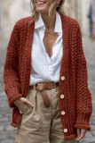 Casual Simplicity Solid Buttons Cardigan Collar Outerwear