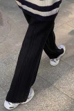 Casual Simplicity Solid Patchwork Loose Wide Leg Solid Color Bottoms