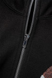 Casual Solid Pocket Patch Hooded Collar Tops