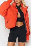 Casual Solid Pocket Zipper Mandarin Collar Outerwear