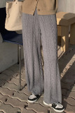Casual Simplicity Solid Patchwork Loose Wide Leg Solid Color Bottoms