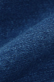 Casual Street Solid Zipper V Neck Sleeveless Regular Denim Jumpsuits