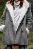 Casual Solid Patchwork Pocket Hooded Collar Outerwear