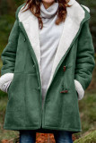 Casual Solid Patchwork Pocket Hooded Collar Outerwear