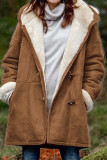 Casual Solid Patchwork Pocket Hooded Collar Outerwear