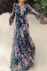 Elegant Floral Patchwork O Neck Printed Dress Dresses