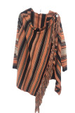 Casual Print Tassel Patchwork Tops